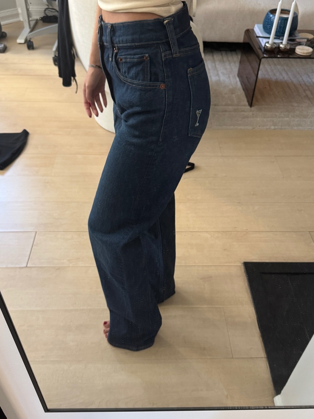 Abercrombie Wide Leg High-Rise Women’s Jeans - Dark Blue